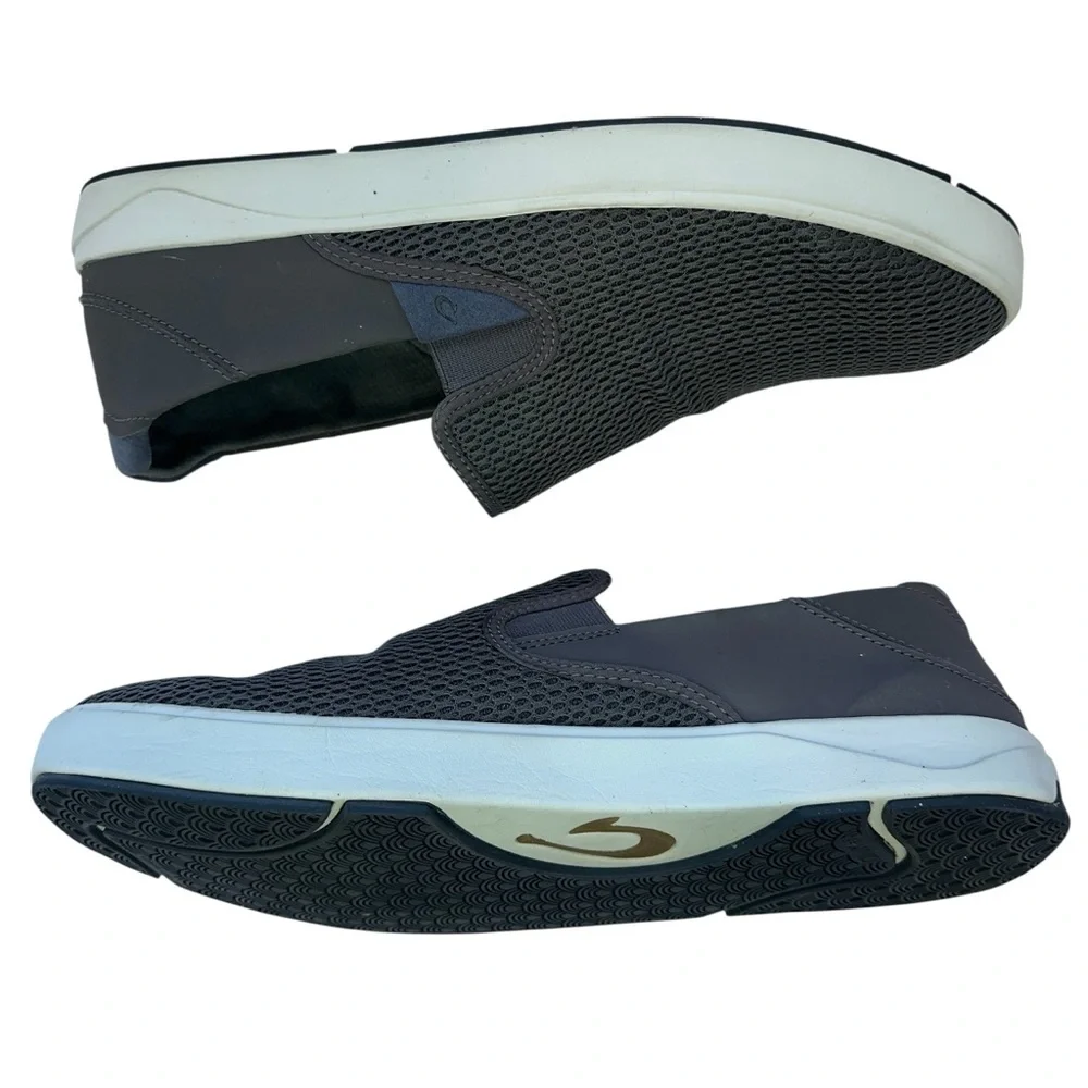 OluKai Lae'ahi Slip On Shoes Mens Size 14 Breathable Mesh PU Footbed Gray - Picture 4 of 7